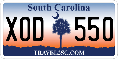 SC license plate XOD550