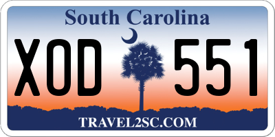 SC license plate XOD551