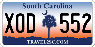 SC license plate XOD552