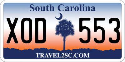 SC license plate XOD553
