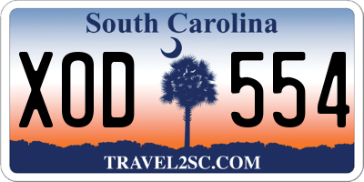 SC license plate XOD554