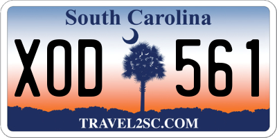 SC license plate XOD561
