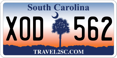 SC license plate XOD562