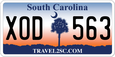 SC license plate XOD563