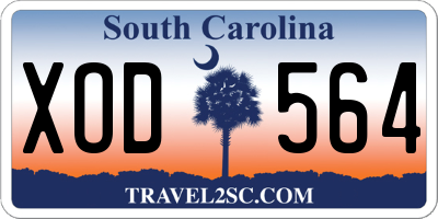 SC license plate XOD564