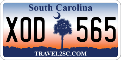 SC license plate XOD565