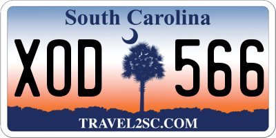 SC license plate XOD566
