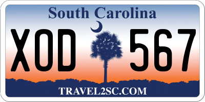SC license plate XOD567