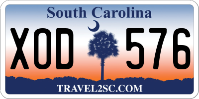 SC license plate XOD576