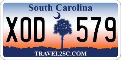 SC license plate XOD579