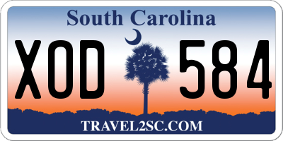 SC license plate XOD584