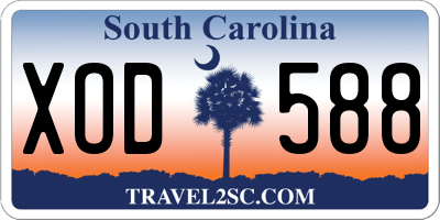 SC license plate XOD588