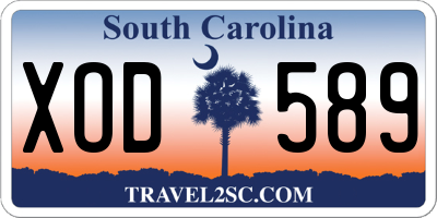 SC license plate XOD589