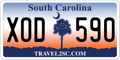 SC license plate XOD590