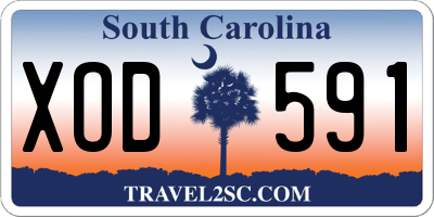 SC license plate XOD591