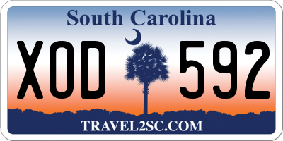 SC license plate XOD592