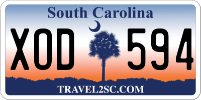 SC license plate XOD594