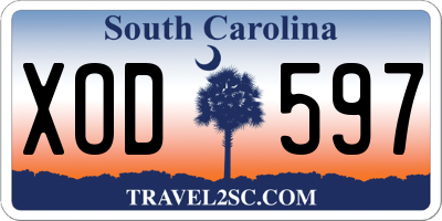 SC license plate XOD597