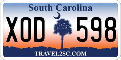 SC license plate XOD598