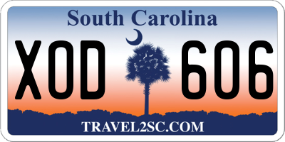 SC license plate XOD606