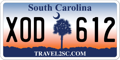 SC license plate XOD612