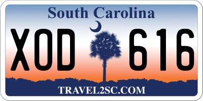 SC license plate XOD616