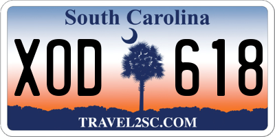 SC license plate XOD618