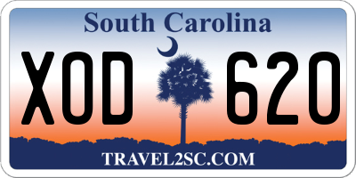 SC license plate XOD620