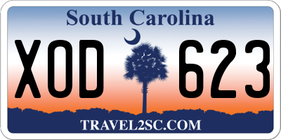 SC license plate XOD623