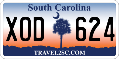 SC license plate XOD624
