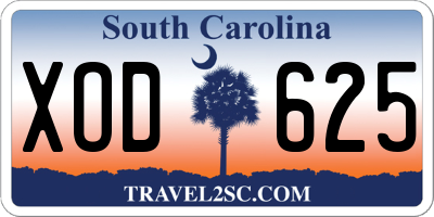 SC license plate XOD625