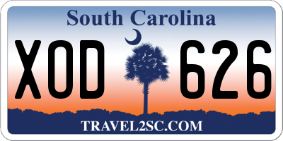 SC license plate XOD626