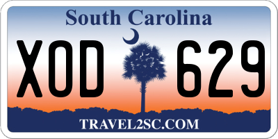 SC license plate XOD629