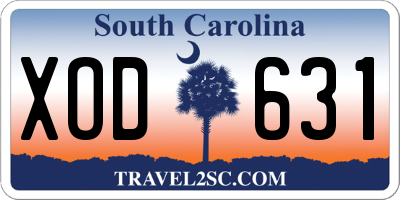 SC license plate XOD631