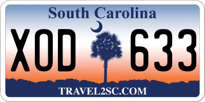 SC license plate XOD633
