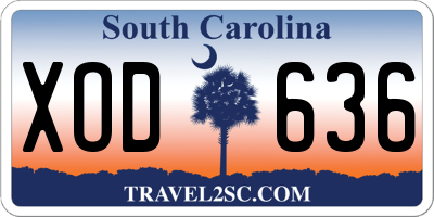 SC license plate XOD636