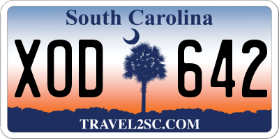 SC license plate XOD642