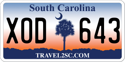 SC license plate XOD643