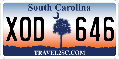SC license plate XOD646