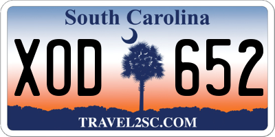 SC license plate XOD652