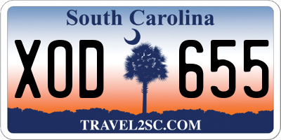 SC license plate XOD655