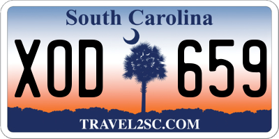 SC license plate XOD659