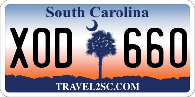 SC license plate XOD660