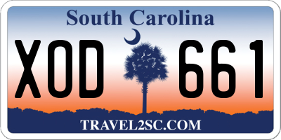 SC license plate XOD661