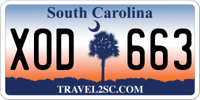 SC license plate XOD663