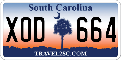 SC license plate XOD664