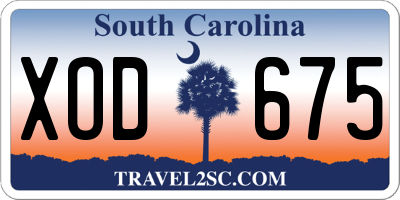 SC license plate XOD675