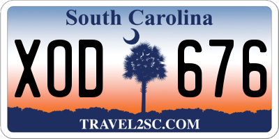 SC license plate XOD676