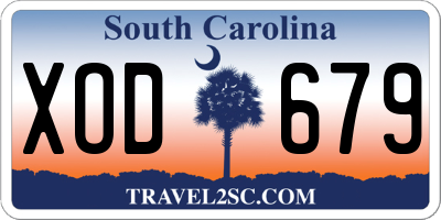 SC license plate XOD679