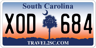 SC license plate XOD684